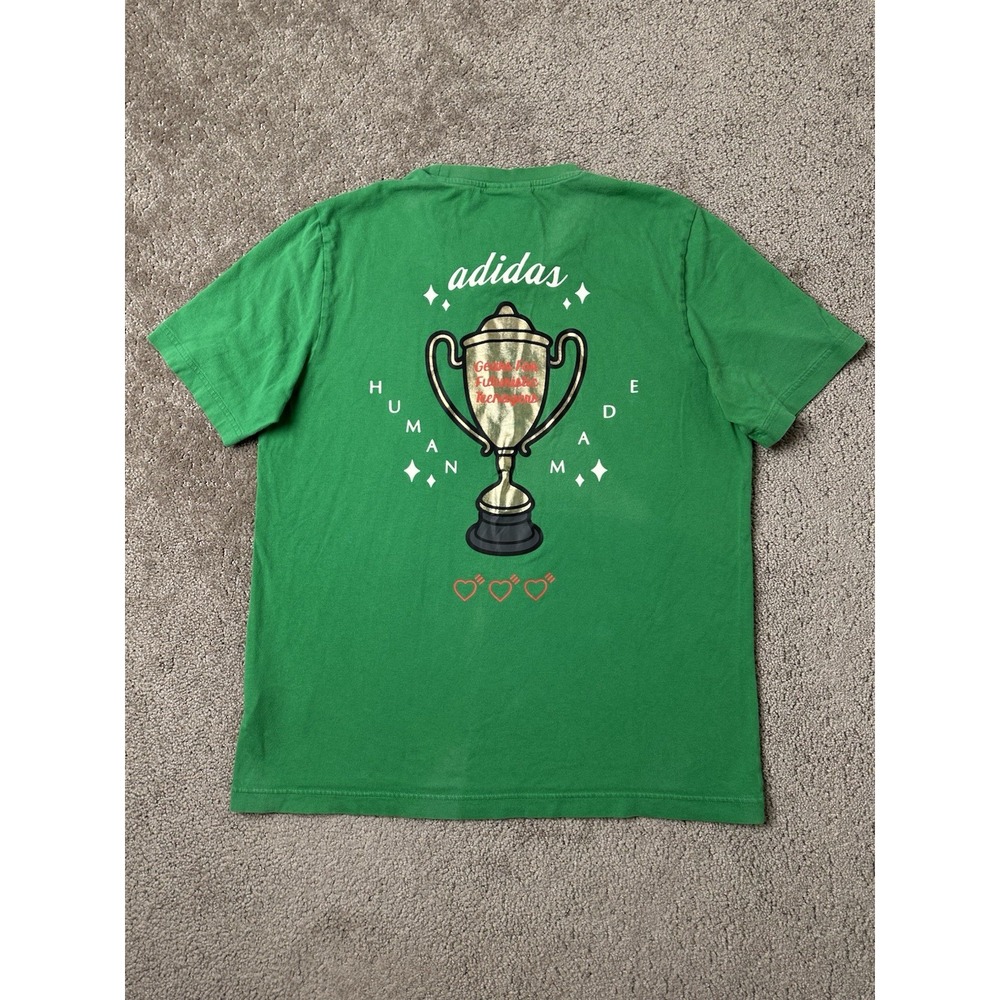 Mens Tshirt Adidas Human Made World Cup Graphic Tee Green Streetwear, Size M